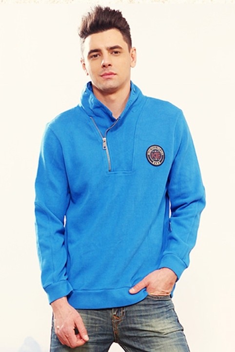 卡玛男装全棉针织卫衣男套头连帽纯棉春秋款青年休闲运动上衣