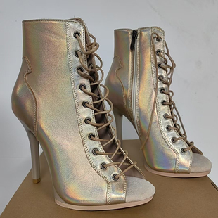 HEELS超高跟鞋爵士舞短靴性感露趾PUMP罗马凉靴舞蹈专用大码定制