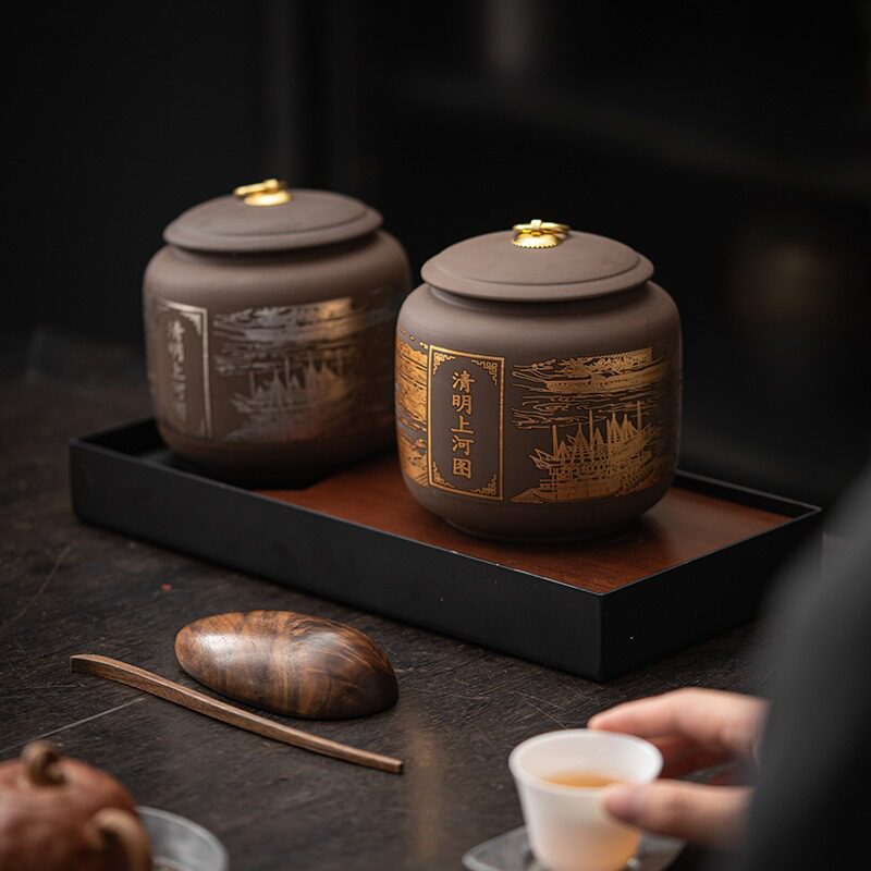 防潮紫砂茶叶罐储存醒茶