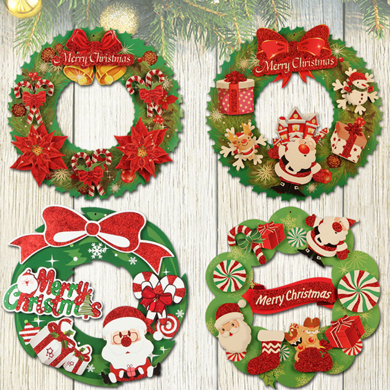 Festival decorations Christmas door hanging scenes garland