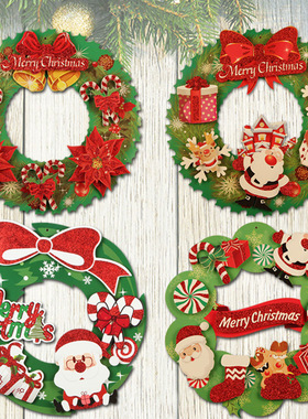 Festival decorations Christmas door hanging scenes garland