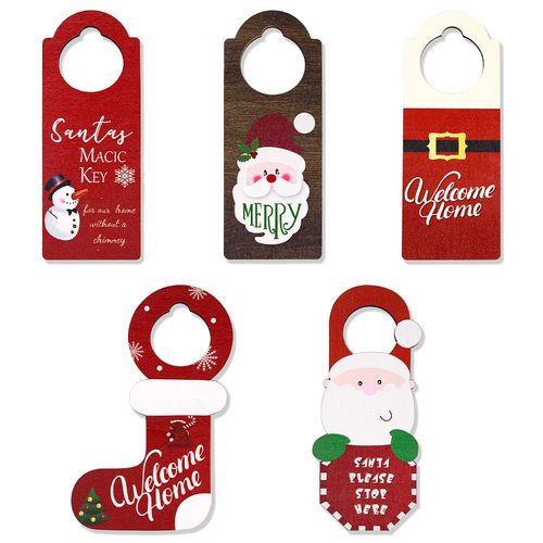 门挂Christmas Decorations Cartoon Party Wooden door hanging