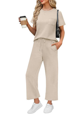 Women's summer pants clothing set short Loose sports suit