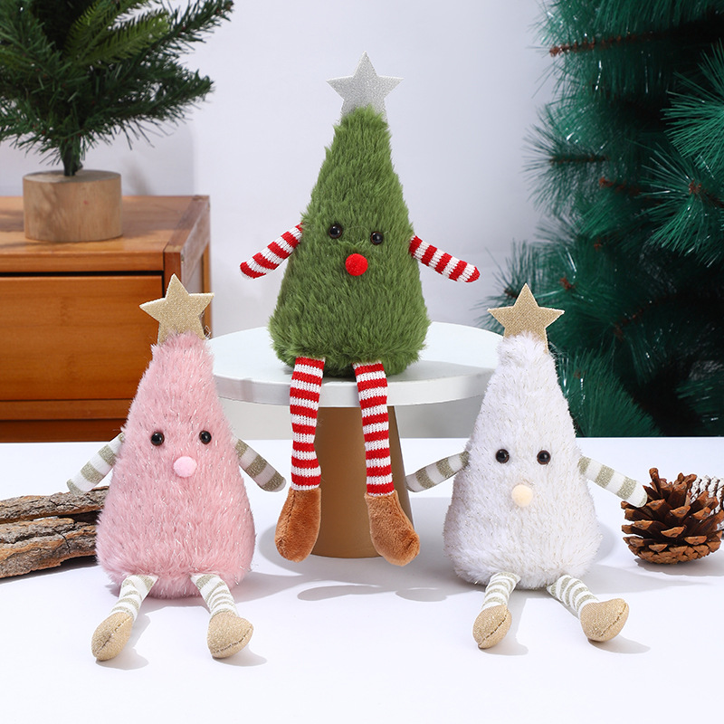 Festival decorations plush Christmas tree figurines 圣诞装饰