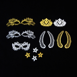 面具古风小花朵diy饰品配件 二次元盲盒精致改装头饰服饰金属