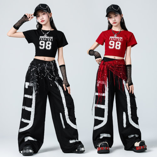 女童爵士舞服装走秀练功表演服