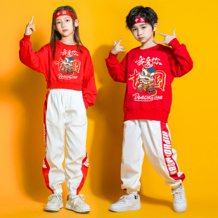 六一儿童啦啦队演出服秋新款 幼儿园小学生运动会班服 国潮卫衣套装