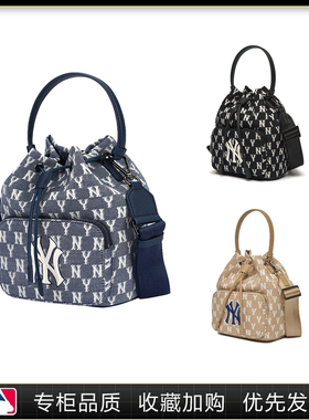 韩国新款复古老花水桶包女包NY包包满标刺绣单肩斜挎包手提包拎包