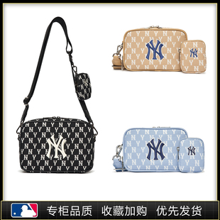 韩国新款复古老花单肩斜挎包NY男女包包洋基队时尚休闲背包相机包