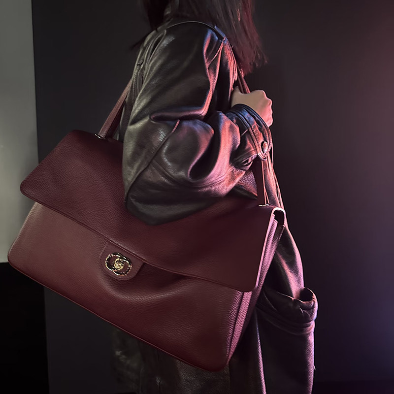 2026春夏新款老钱风软面托特包女大容量通勤时尚简约单肩包高级感 - 小团子包包出品