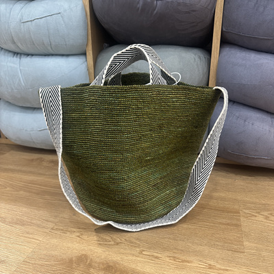 朝鲜制拉菲草水桶编织包大容量单肩手提包法式海边度假沙滩包