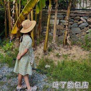 【设计款】拉菲草儿童春夏法式镂空编织拍照草帽户外沙滩遮阳草帽