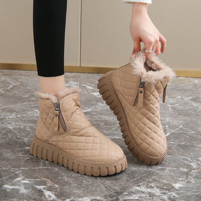 雪地靴女2025新款冬季加绒加厚马丁靴子短靴女鞋厚底防滑女士棉鞋