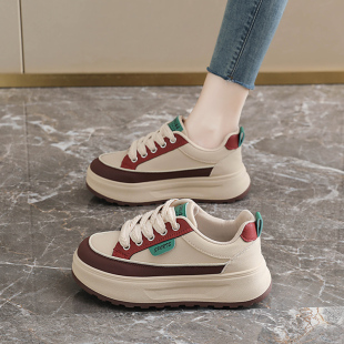 厚底休闲鞋 舒适软底不累脚板鞋 子2026新款 女春季 运动鞋 踩屎感女鞋