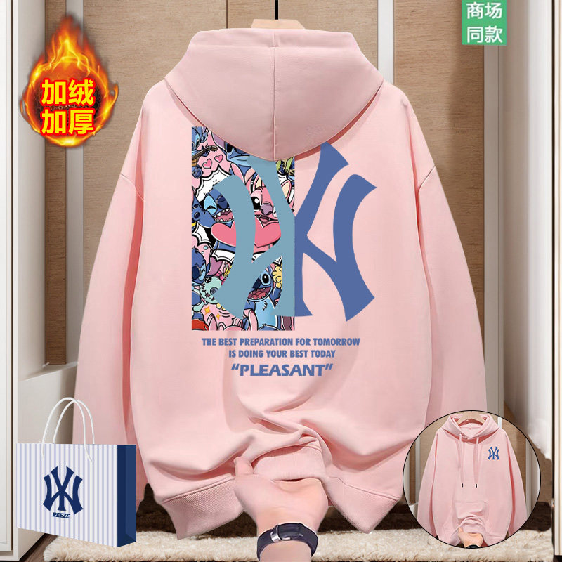 【奥莱折扣】潮牌宽松连帽卫衣男女款美式潮流秋冬季新款加绒加厚