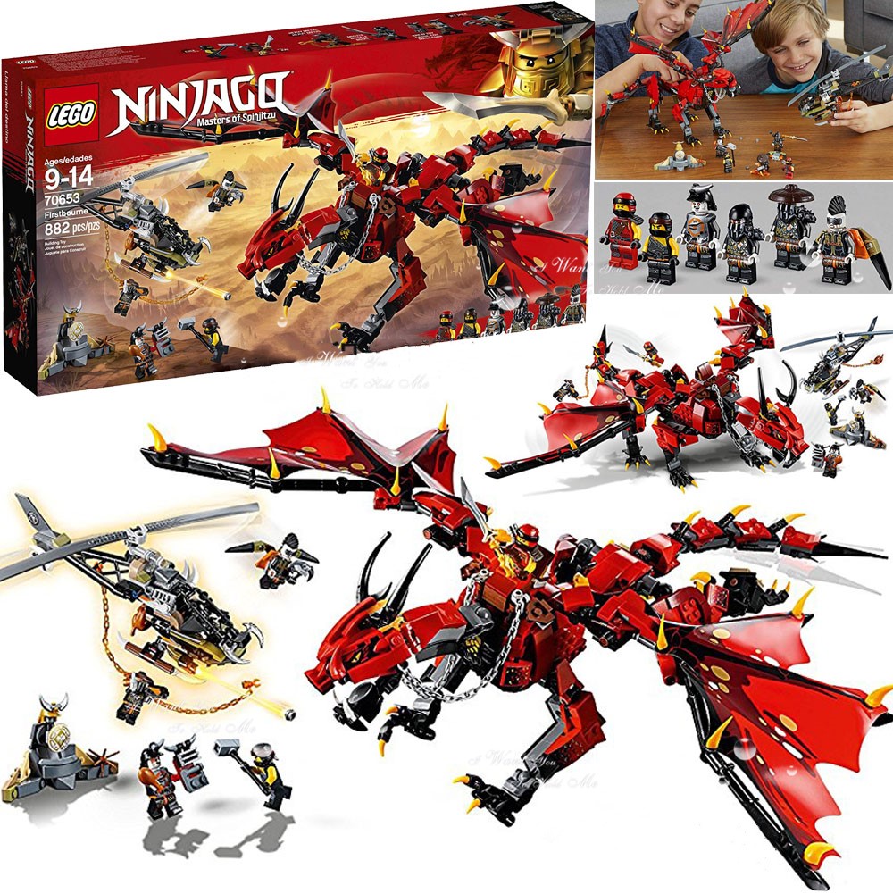lego乐高幻影忍者系列寻龙行动 烈焰谍影神龙70653红色龙积木玩具
