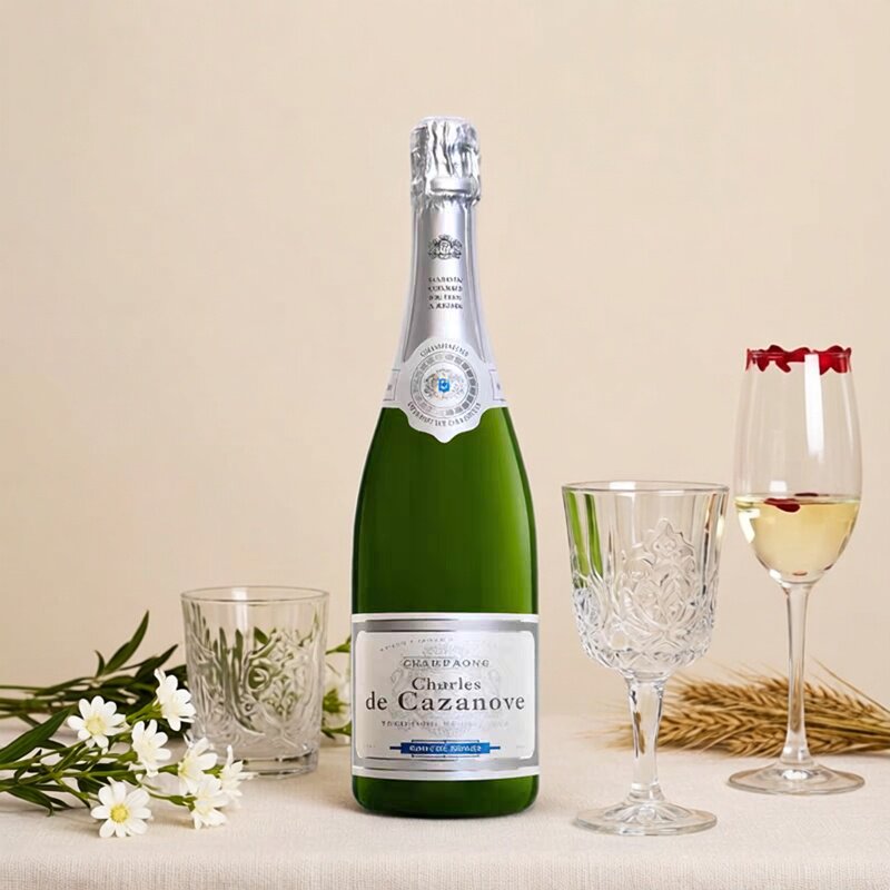 凯萨王白中白香槟凯撒王起泡酒Charles de Cazanove法国进口750ml