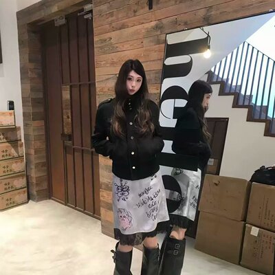 SOLOTARIO原创收腰立领设计感夹克女春季新品黑色麂皮质感短外套