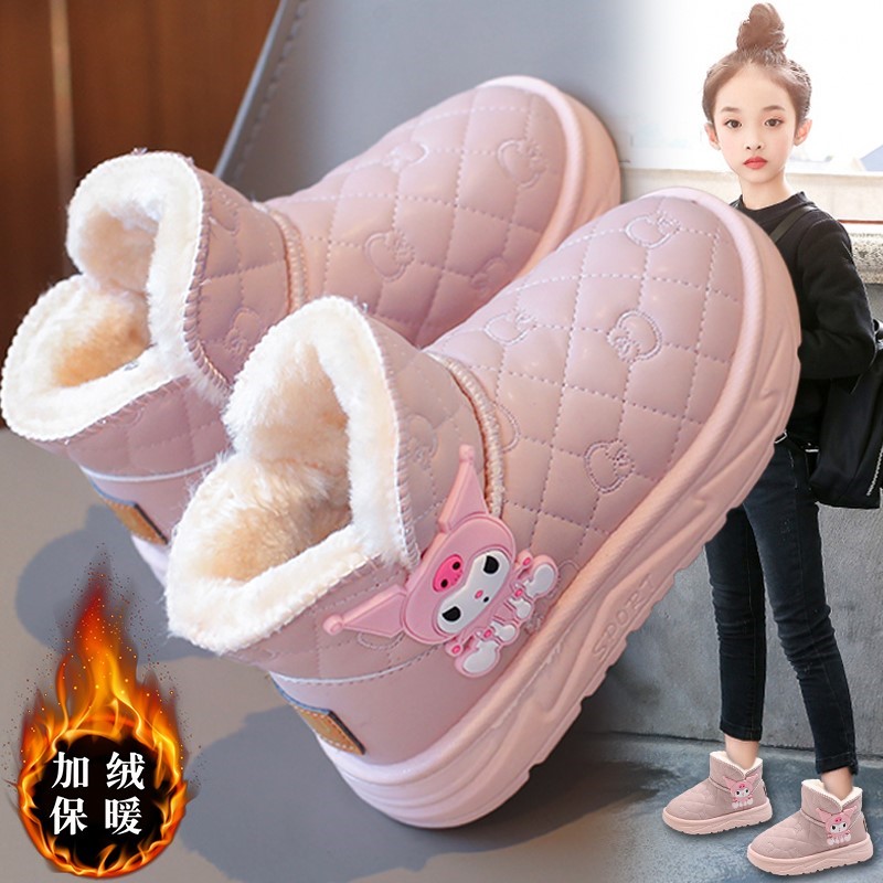 帮登官方正品女童鞋棉靴冬季2025新款儿童运动雪地靴中大童加绒加