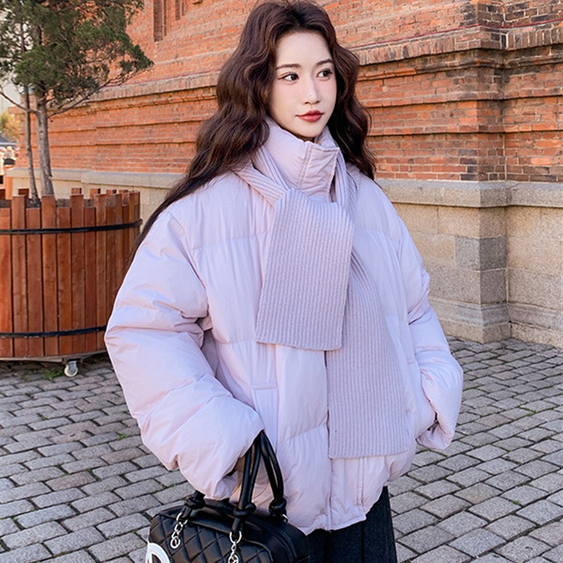 冬季羽绒服女款短款2025新款冬装韩版加厚白鸭绒学生小个子面包服