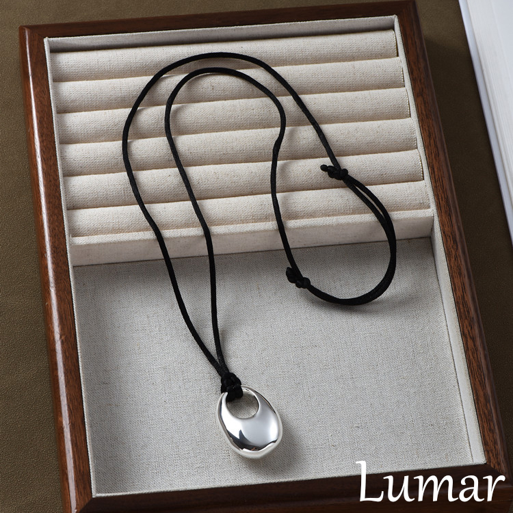 S925纯银长款黑绳立体水滴项链女款2025新款高级感简约百搭毛衣链