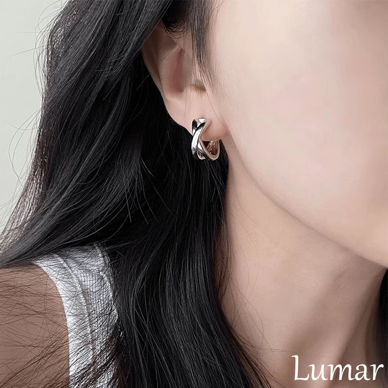 S925纯银金属光面交叉耳钉2025新款爆款高级感轻奢小众气质耳环女,饰品/流行首饰/时尚饰品新,耳环,淘宝优惠券,粉丝福利购,淘宝优惠卷
