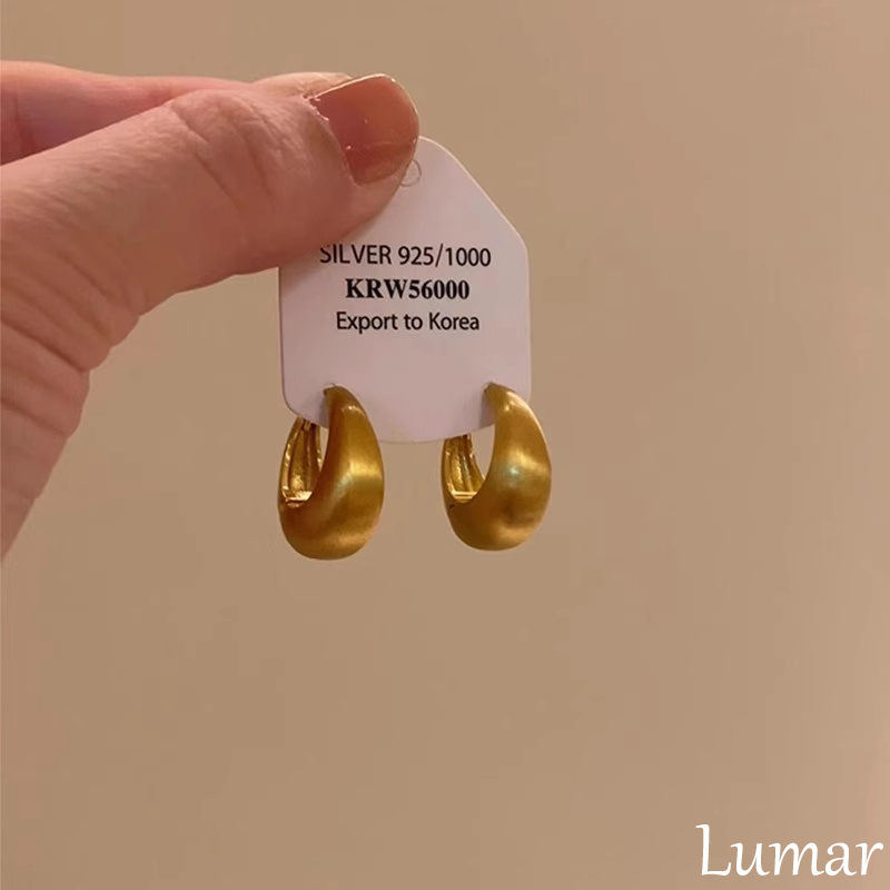 S925纯银双面拉丝水滴形耳环2025