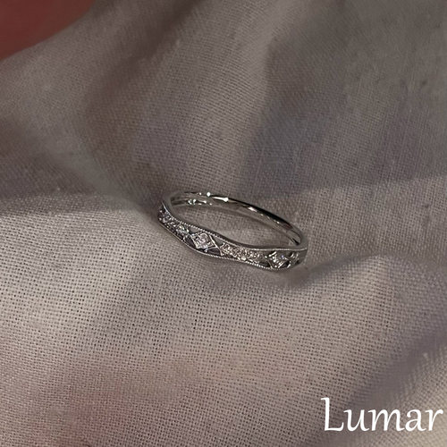 S925纯银细闪素圈闪钻戒指女轻奢