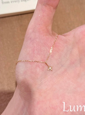 中古老钱风金色星芒吊坠项链女款