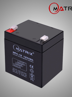 MatrixNP4.0-12矩阵蓄电池12v4ah免维护铅酸电瓶门禁音响UPS电源