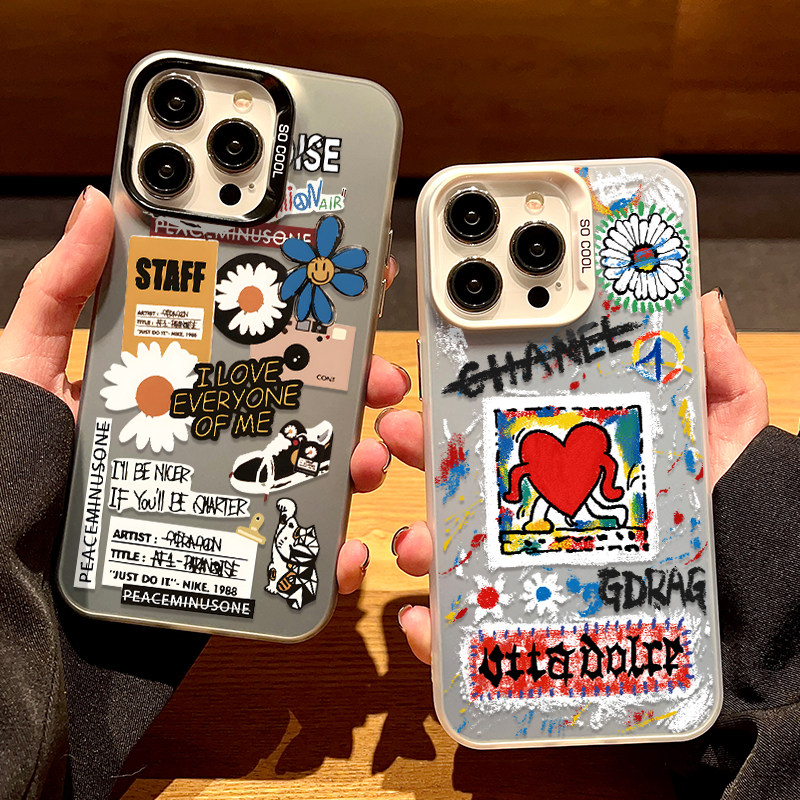 适用苹 果16权志龙GD雏菊手机保护壳iPhone15promax镭射14pro磨砂13时尚个性12新款11男E女款Xsmax套XR防摔7/