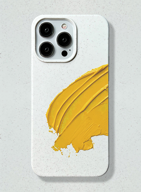 适用iPhone15Promax手机壳2023新款14Pro男女小众个性创意艺术颜料涂鸦苹果15全包防摔13mini白色磨砂保护套1