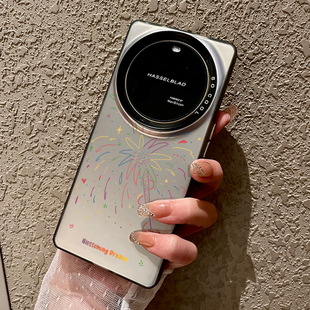 适用OPPO手机壳FindX7简约烟花绽放OPPO彩银镭射硅胶x6/5男女Reno9/10Pro新款+软全包防摔套ultra高级感磨砂