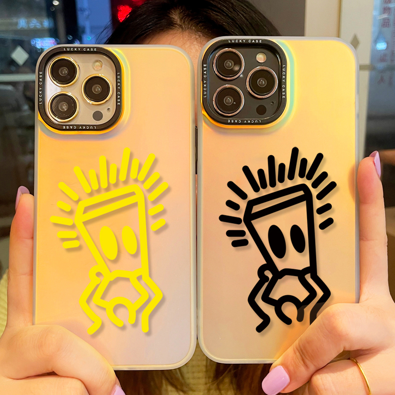 DSP薛之谦托头纸袋人苹果15镭射壳华为mate60pro/荣耀magic5防摔小米13渐层VIVO S17/OPPO Reno10手机保护壳