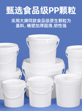 工业塑料桶带盖密封5升小白桶2升带提手小桶涂料桶3l小塑料桶