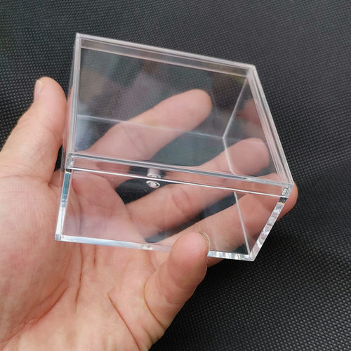7.5cm塑料方盒食品级ps透明盒子165ml天地盖水晶盒透明糖果盒
