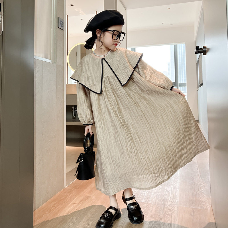 23初春女童宽松长袖连衣裙中大儿童春夏时尚大翻领灯笼袖个性长裙,童装/婴儿装/亲子装,连衣裙,淘宝优惠券,粉丝福利购,淘宝优惠卷