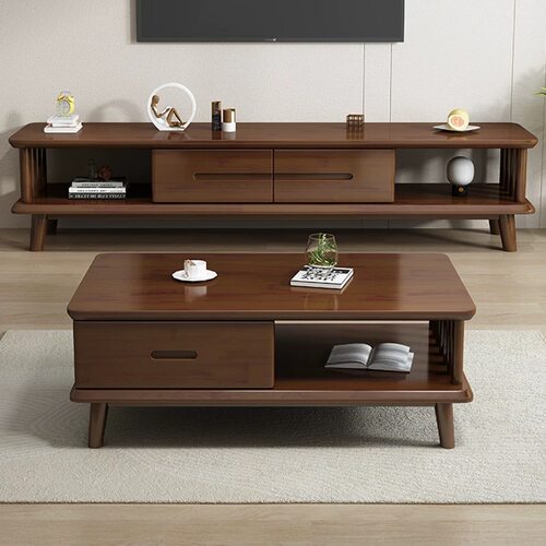 北欧实木电视柜多功能储物