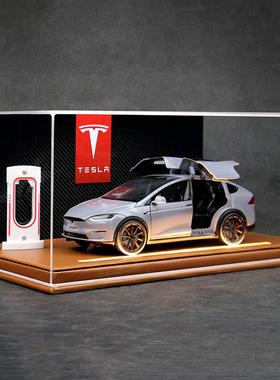 特斯拉Model X车模仿真合金SUV新能源汽车模型收藏摆件送男生礼物
