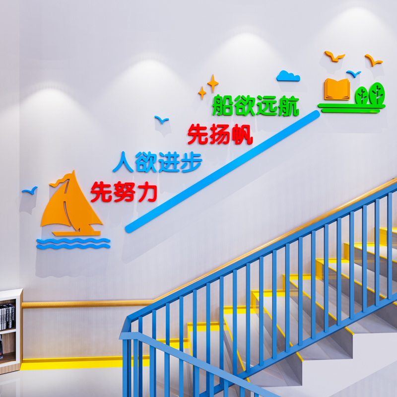 班级布置教室装饰中小学校走廊过道楼梯文化墙贴纸画幼儿园环创图片