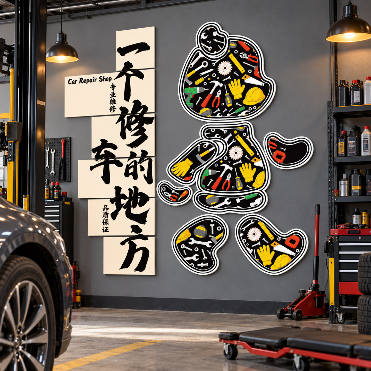 【汽车维修店铺装饰画】创意海报
