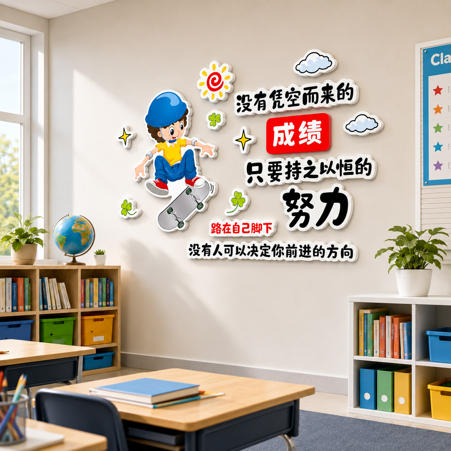 【班级文化励志标语】立体墙贴