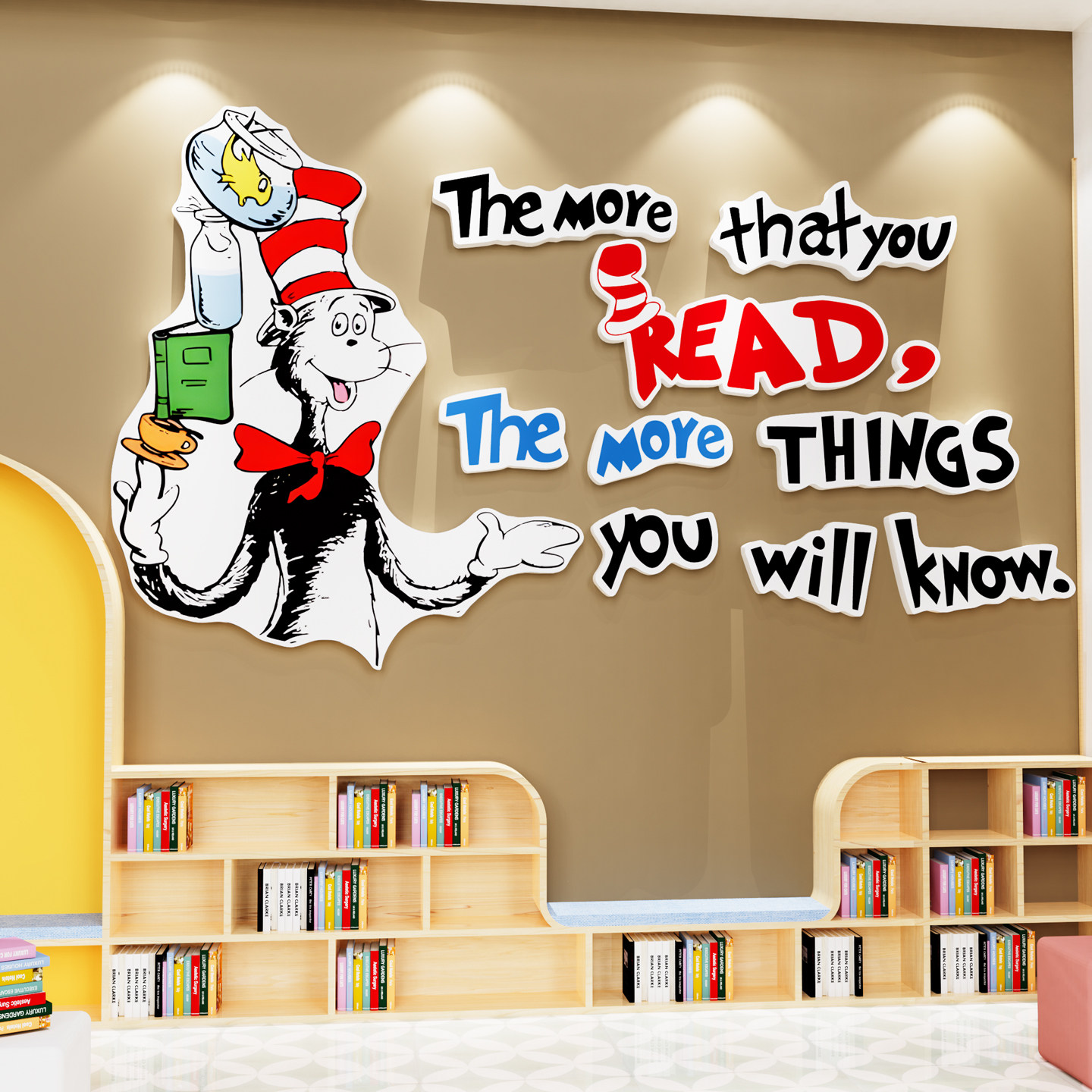 图书角阅读区墙贴英语教室布置装饰儿童绘本馆文化建设幼儿园环创,家居饰品,文化墙贴,淘宝优惠券,粉丝福利购,淘宝优惠卷