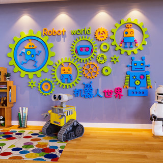 乐高机器人墙贴画纸少儿编程教室布置装饰品幼儿园建构区环创主题