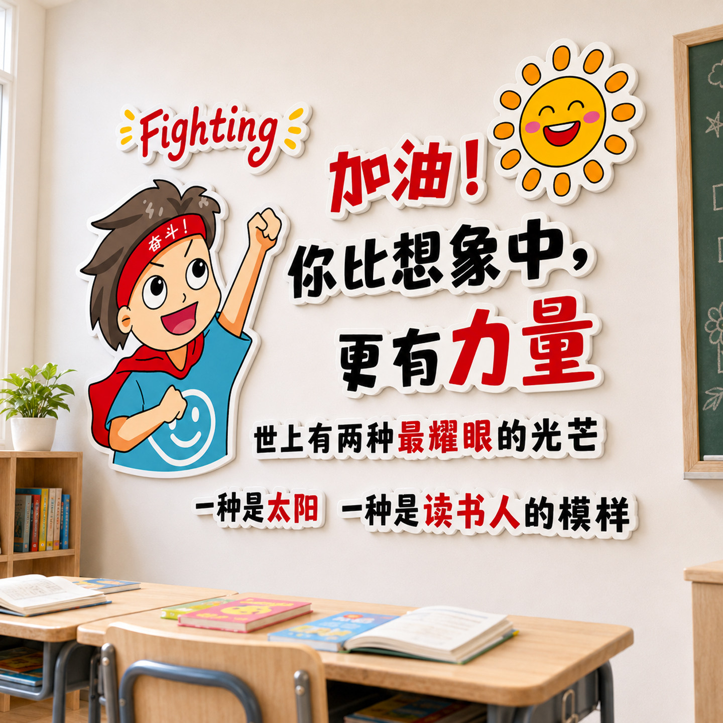 【班级文化励志标语】立体墙贴