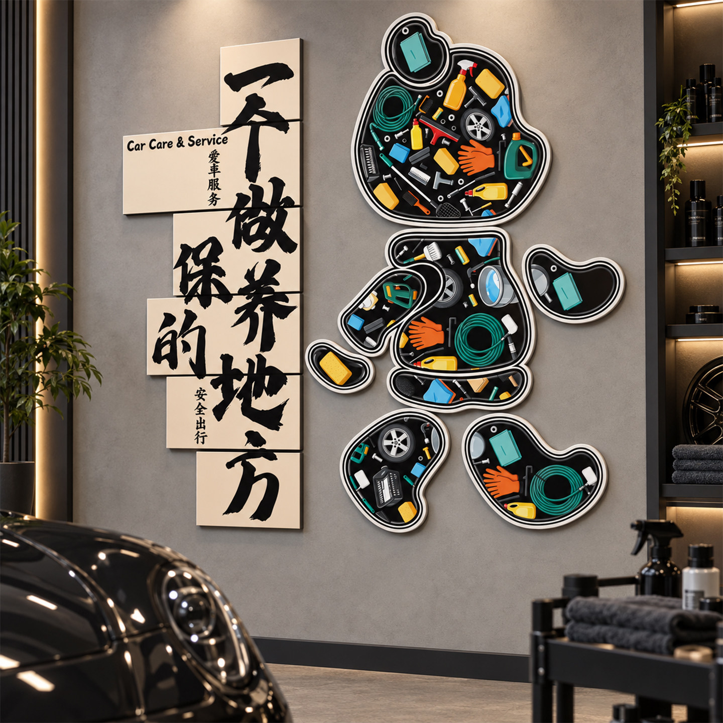 【汽修店墙面装饰】创意海报贴画