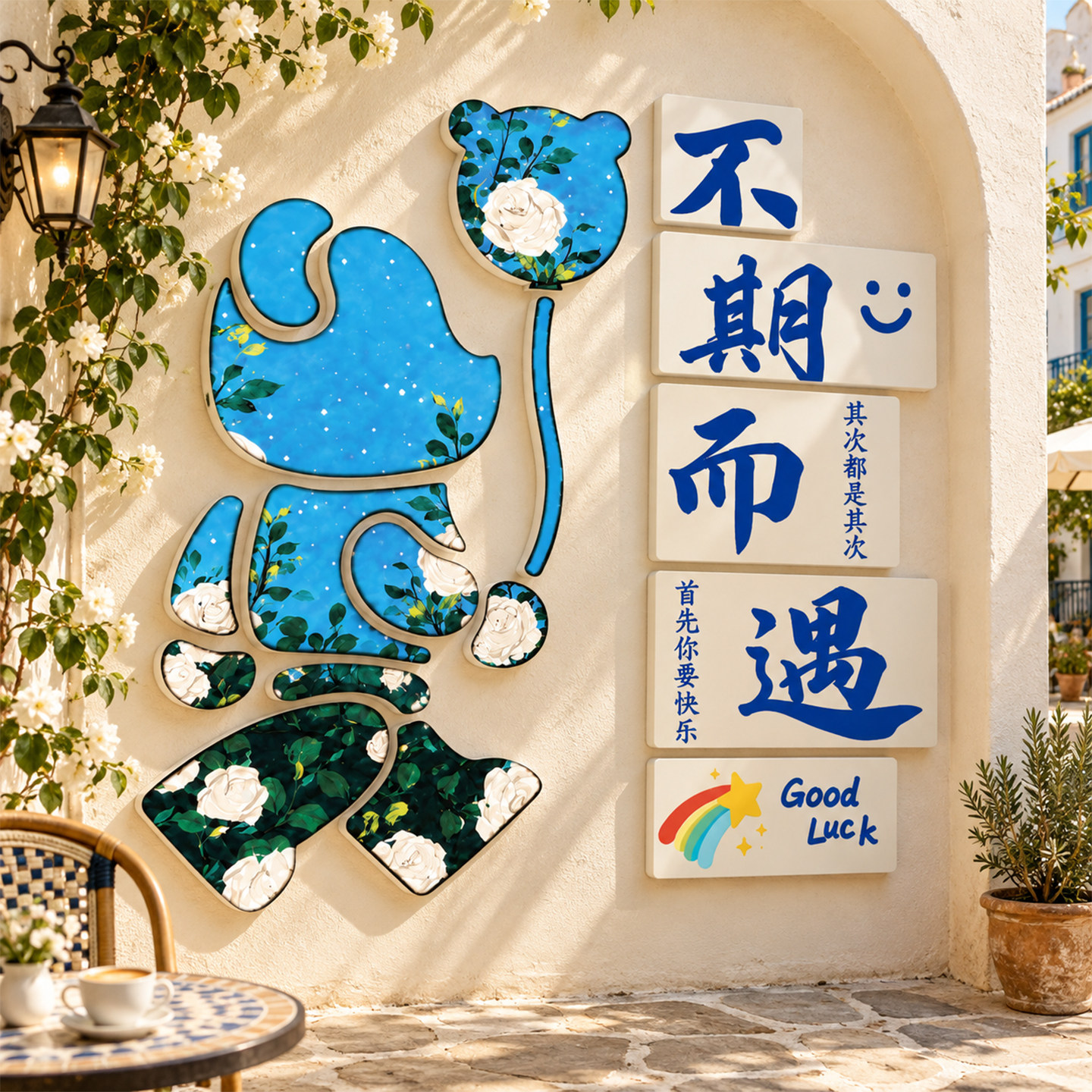 【网红打卡墙拍照区氛围布置】