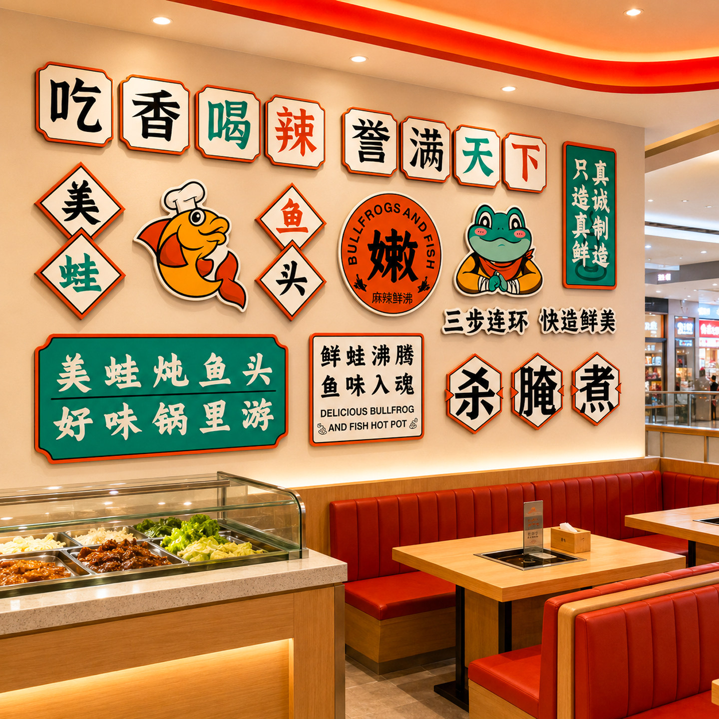 【网红打卡牛蛙工业风氛围墙贴】