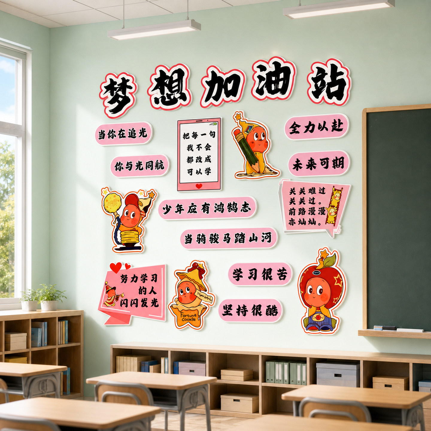 【班级布置教室装饰文化墙贴】