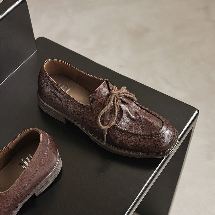 方头粗跟橡胶头层猪皮单鞋深口单鞋,女鞋,深口单鞋,淘宝优惠券,粉丝福利购,淘宝优惠卷